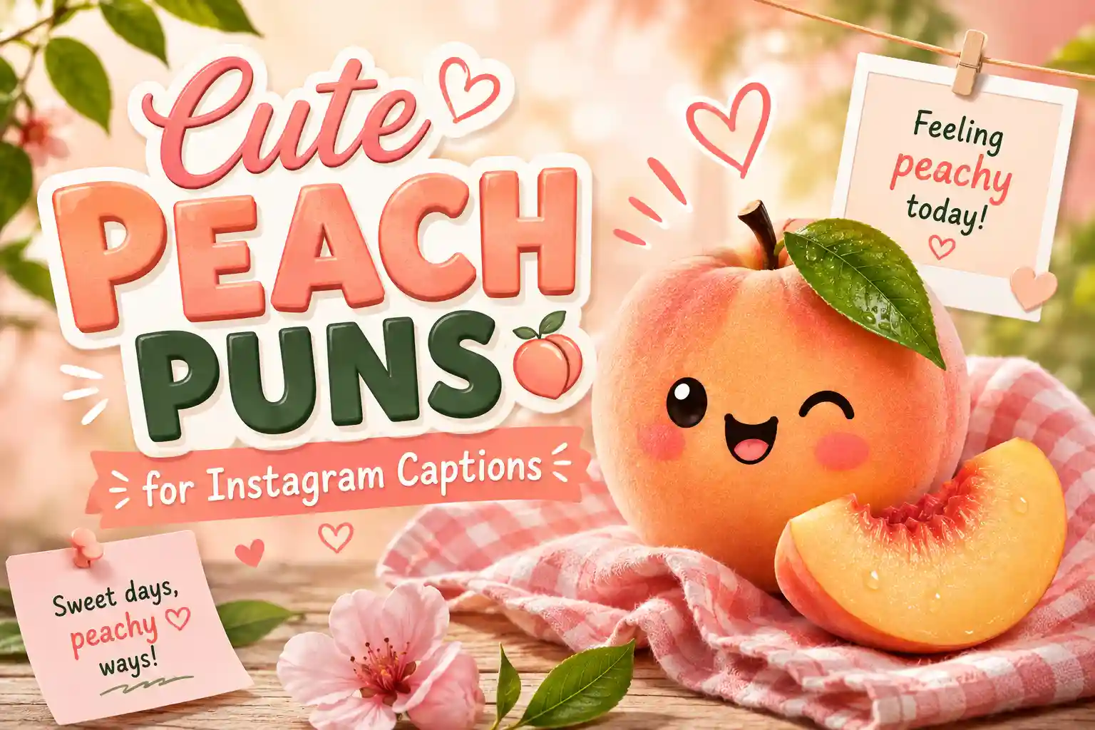 Cute Peach Puns for Instagram Captions